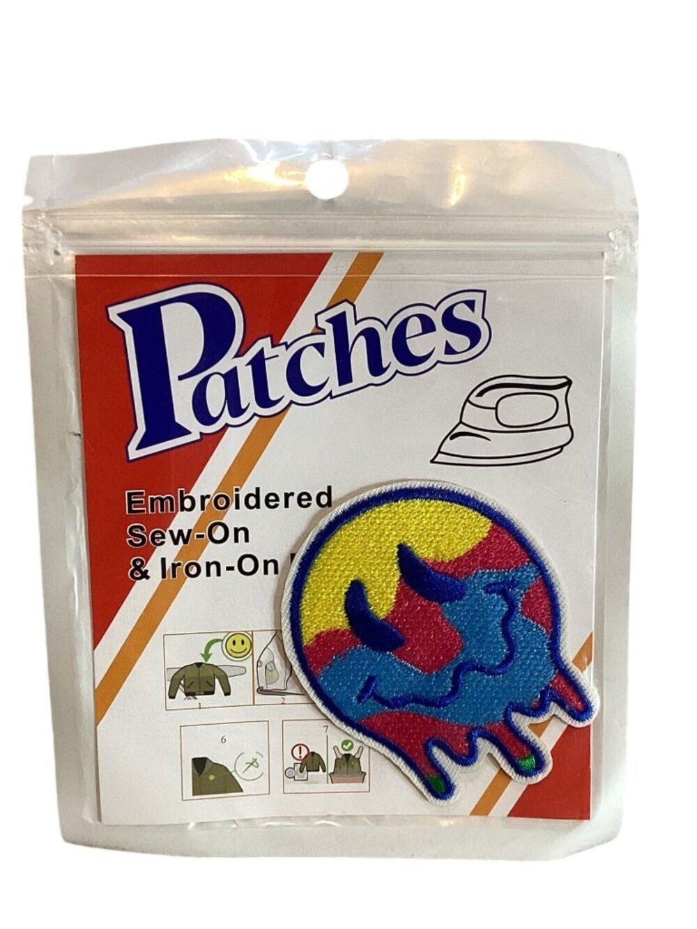 Embroidered Multi Color Patch Emoji Fabric Iron/Sew On Patch New 3.5"X 2"